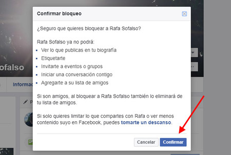 Como bloquear una cuenta de facebook de otra persona