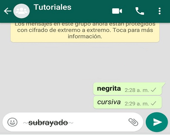 Como poner negritas en whats