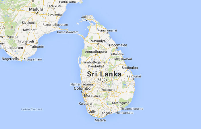 Sri lanka mapa asia