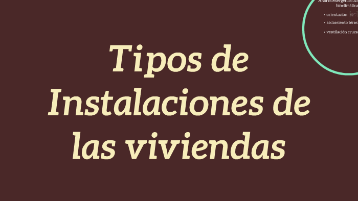 Tipos de instalaciones