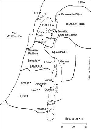 Mapa de israel en tiempos de jesús