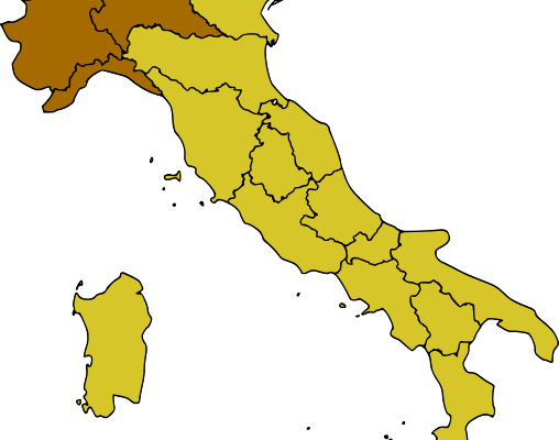Mapa de italia por regiones
